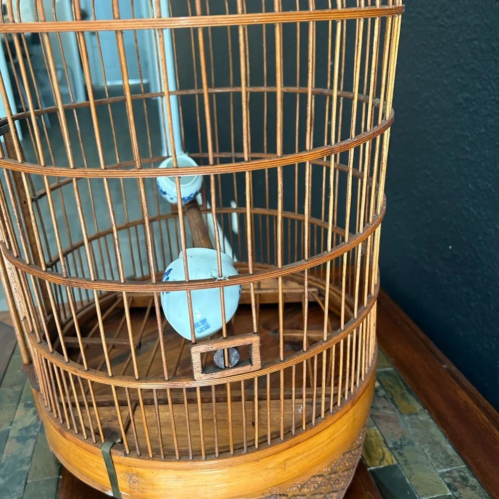 Bamboo birdcage, authentic $325 on Etsy